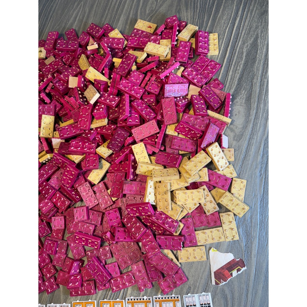 VTG Halsam American Bricks Wood Building Blocks 6.3lb Lot w/ Rare Window Doors - Picture 9 of 11